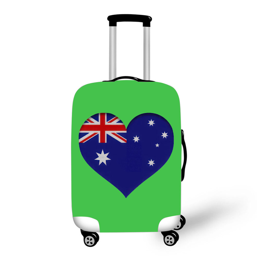 Australia Heart Flag Green Baggage Cover
