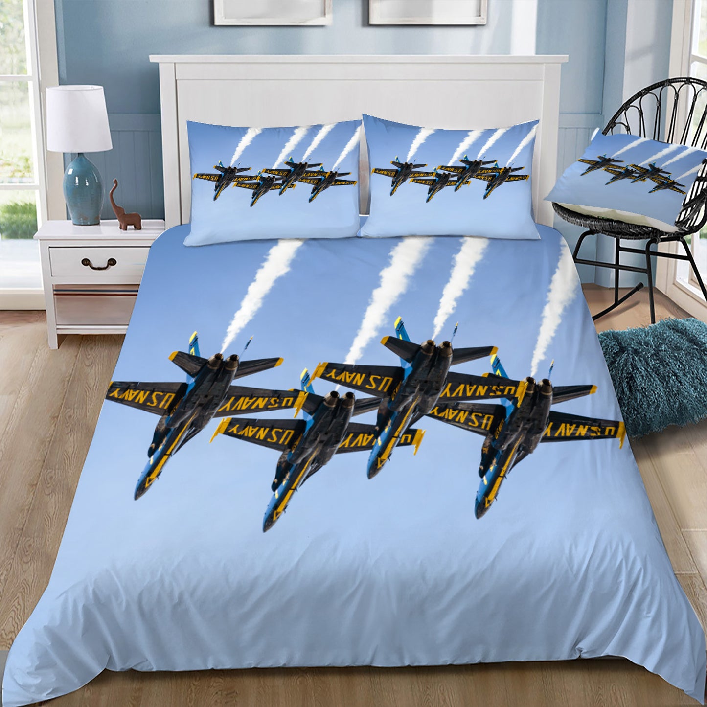 USN F-18 Hornets Blue Angels Display Doona / Duvet Cover and 2 Pillow Slips