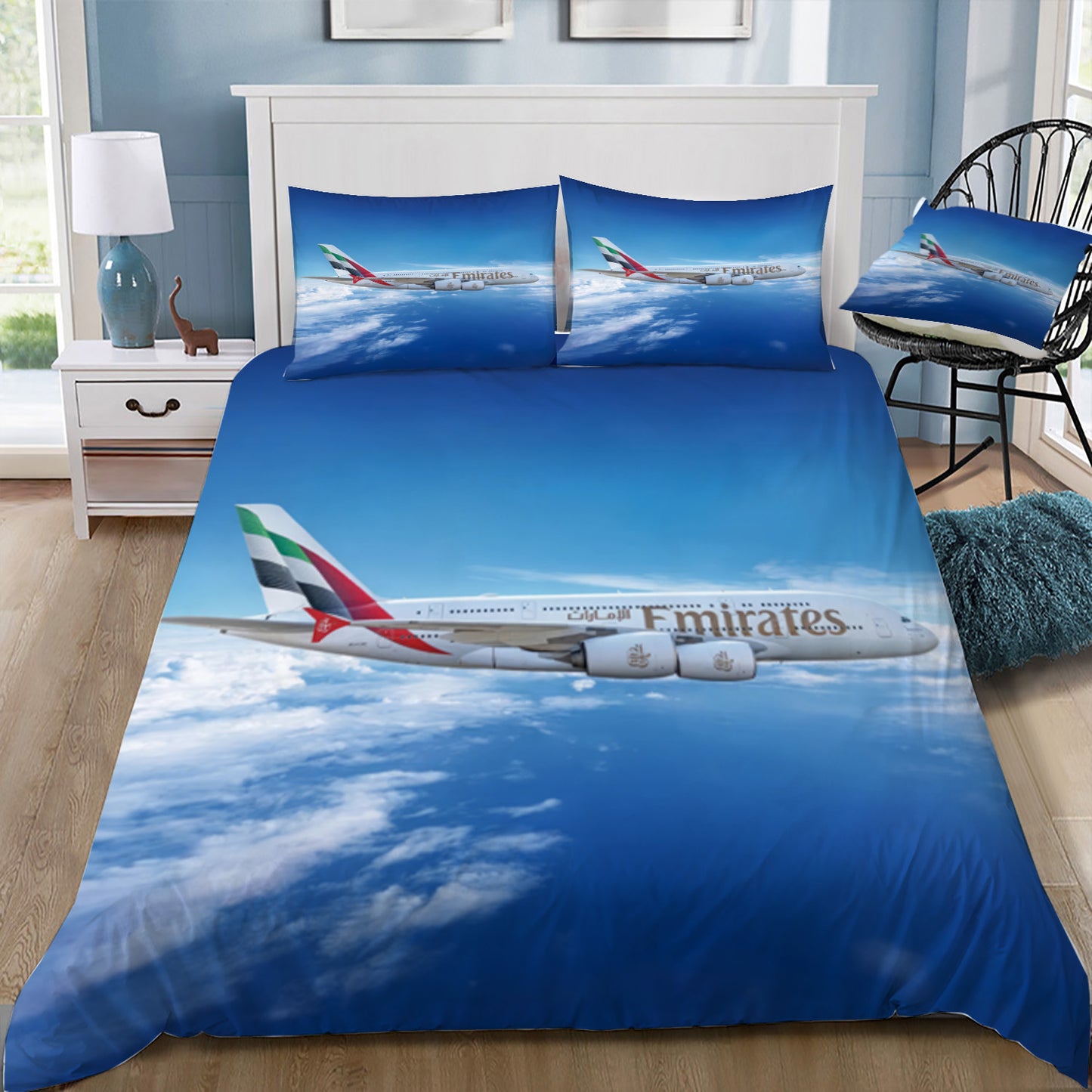 Emirates Airlines A380 in Flight Doona / Duvet Cover and 2 Pillow Slips