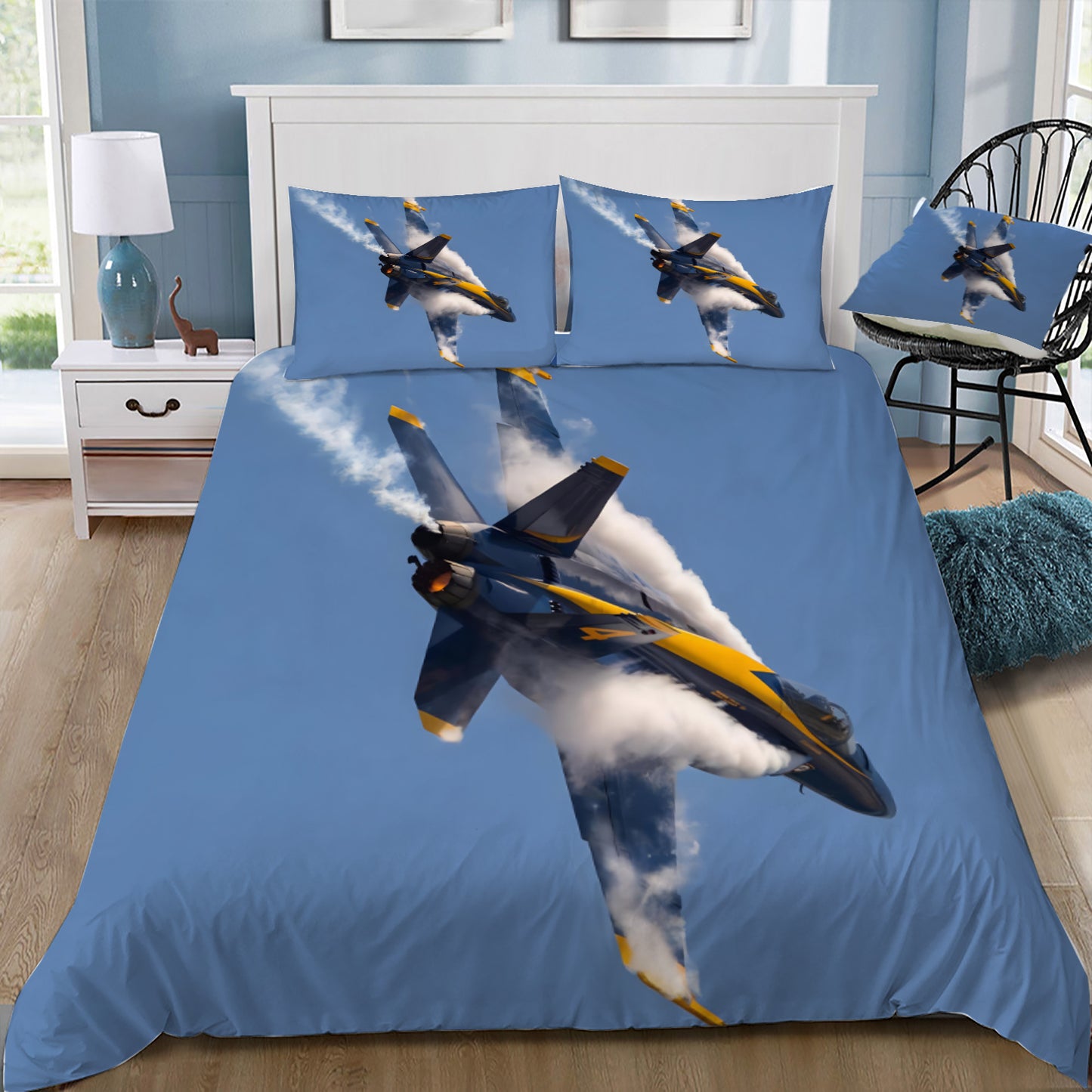 USN Blue Angels FA-18 Doona / Duvet Cover and 2 Pillow Slips