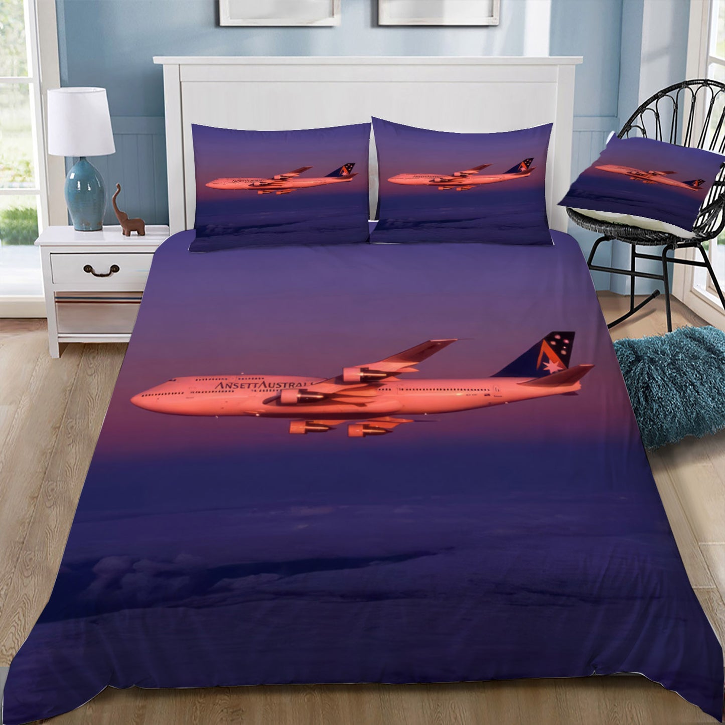 Ansett Australia 747 In Flight Doona / Duvet Cover and 2 Pillow Slips
