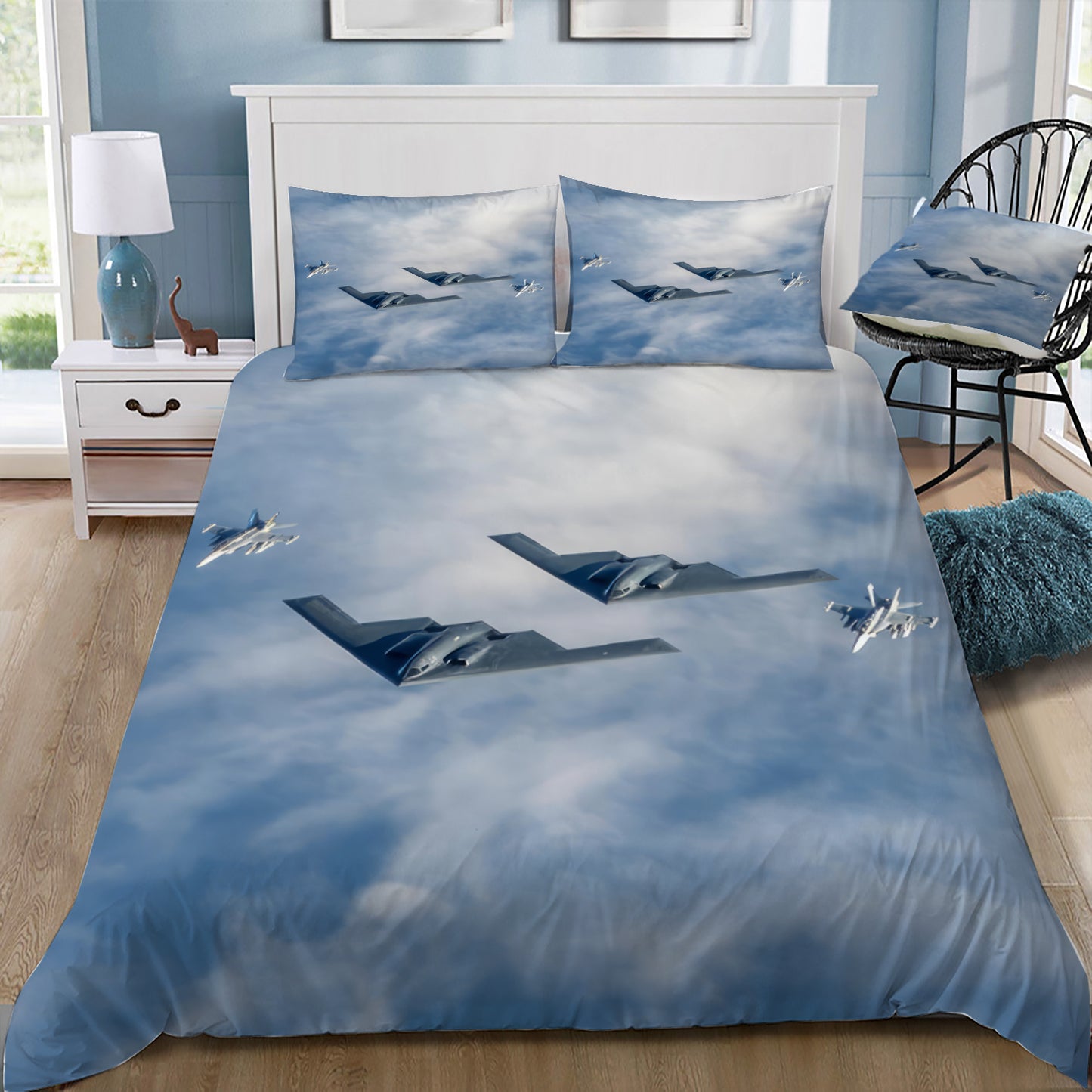 RAAF FA-18`s & USAF B-2`s in Formation Doona / Duvet Cover and 2 Pillow Slips