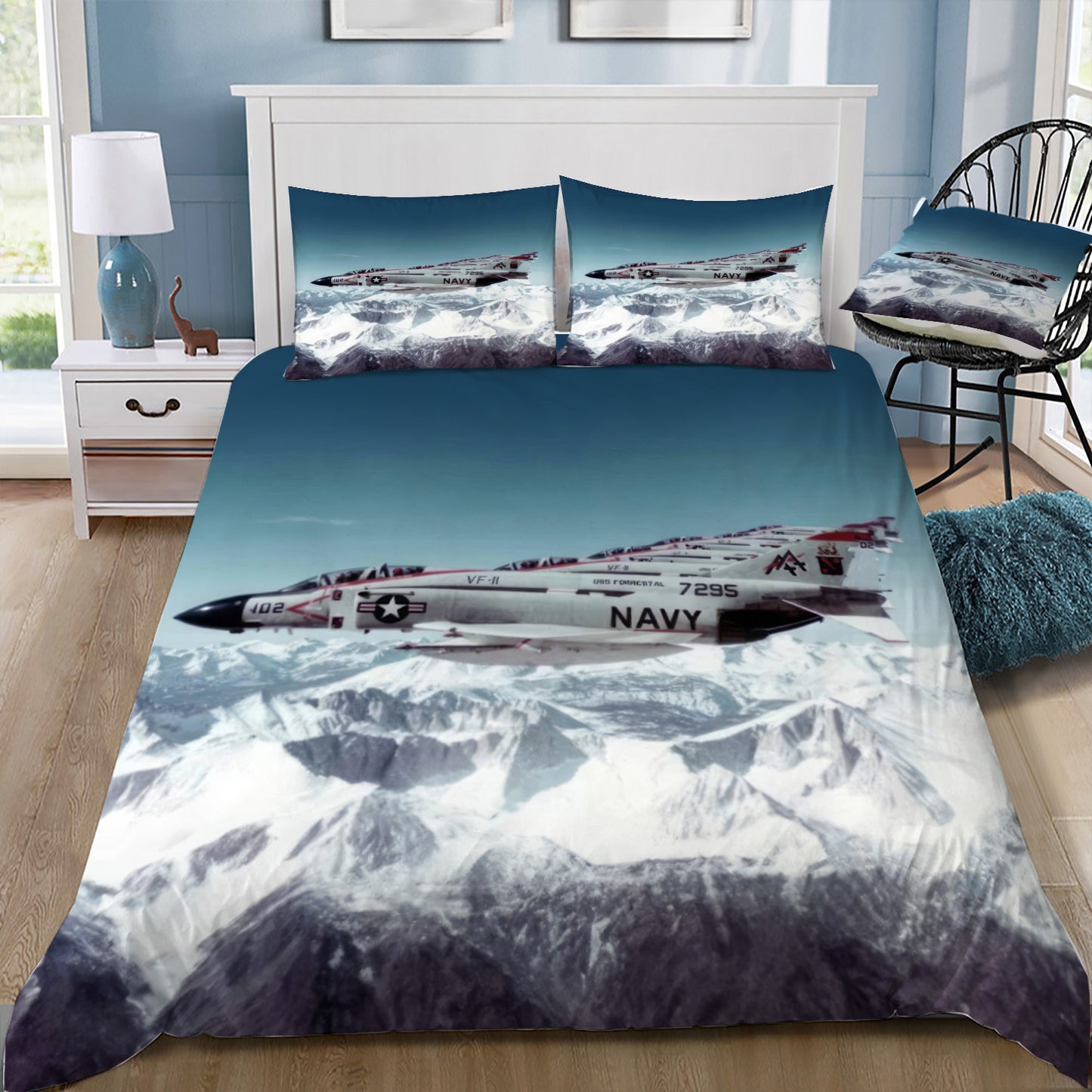F-4 Phantoms in Flight Doona / Duvet Cover and 2 Pillow Slips