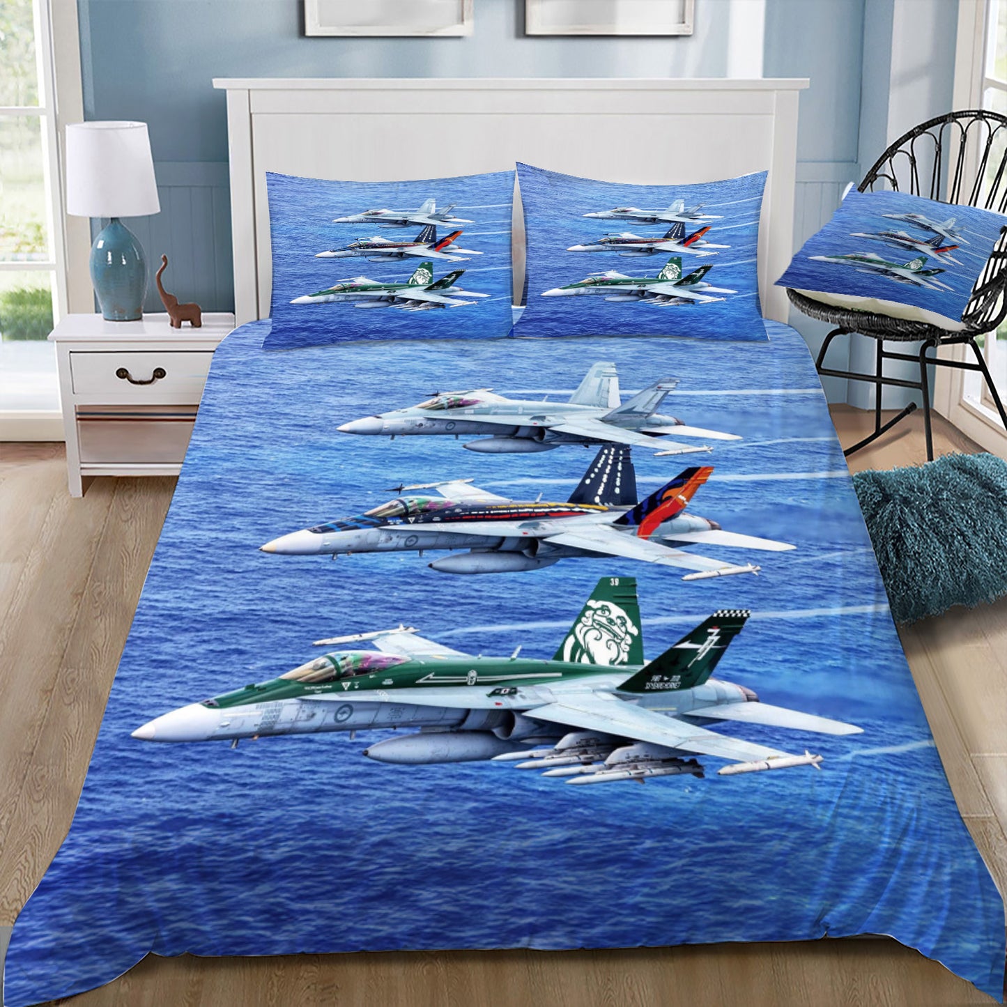 RAAF FA-18 Hornets in Flight 1 Doona / Duvet Cover and 2 Pillow Slips
