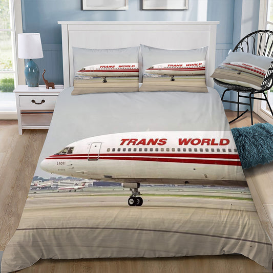 TWA L-1011 Tri Star Taxiing Doona / Duvet Cover and 2 Pillow Slips