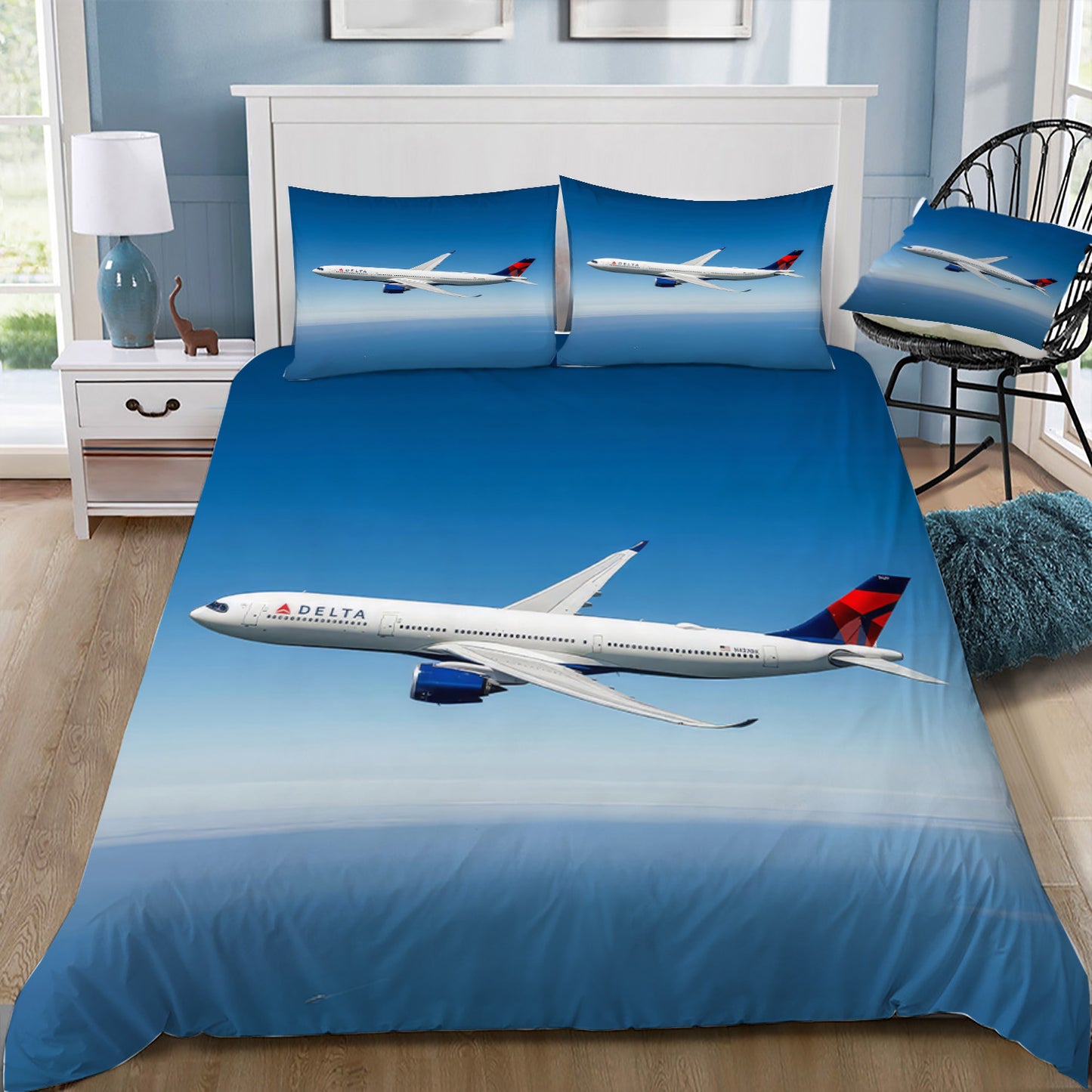 Delta Airlines Airbus A330-900 Doona / Duvet Cover and 2 Pillow Slips