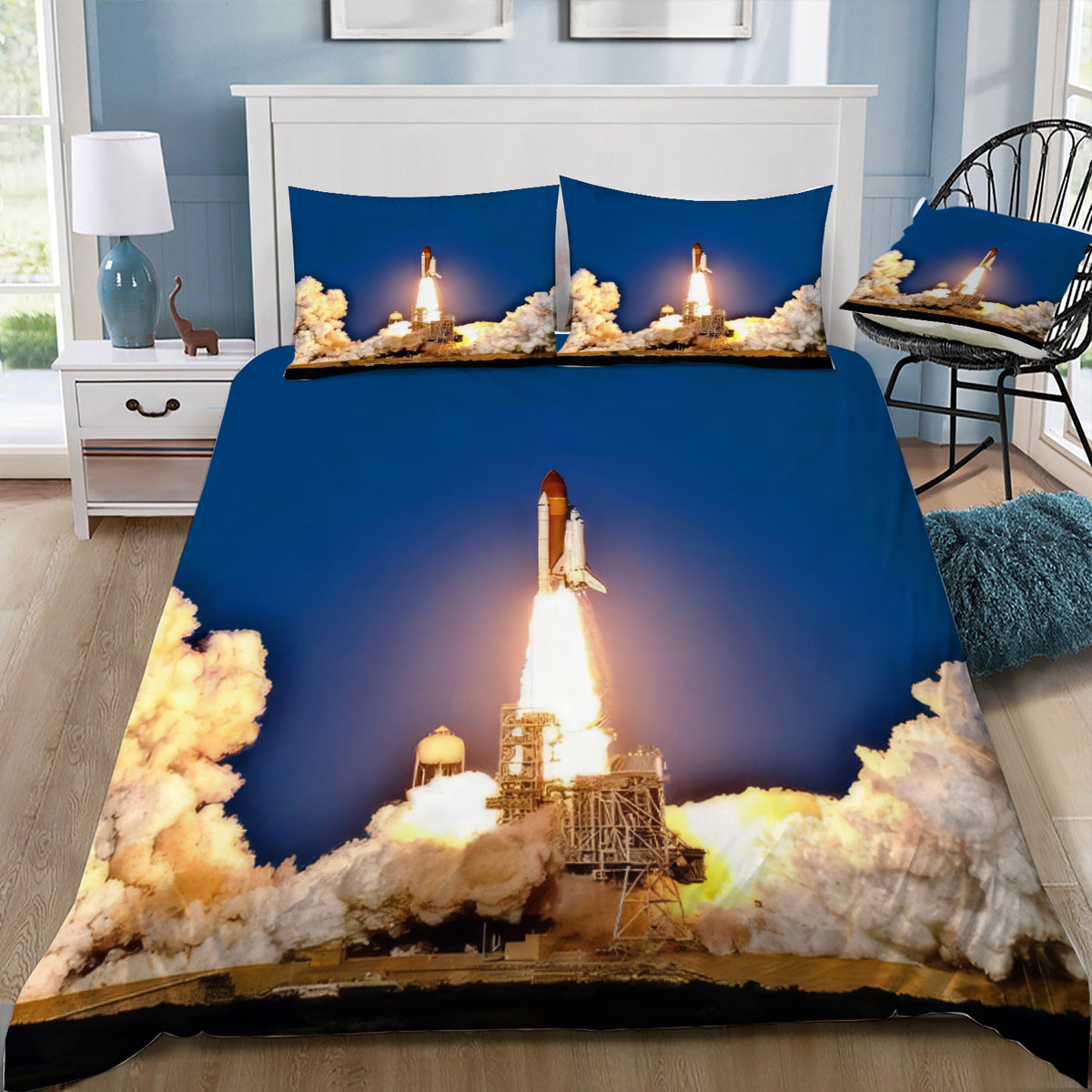 Space Shuttle Lift Off Doona / Duvet Cover and 2 Pillow Slips
