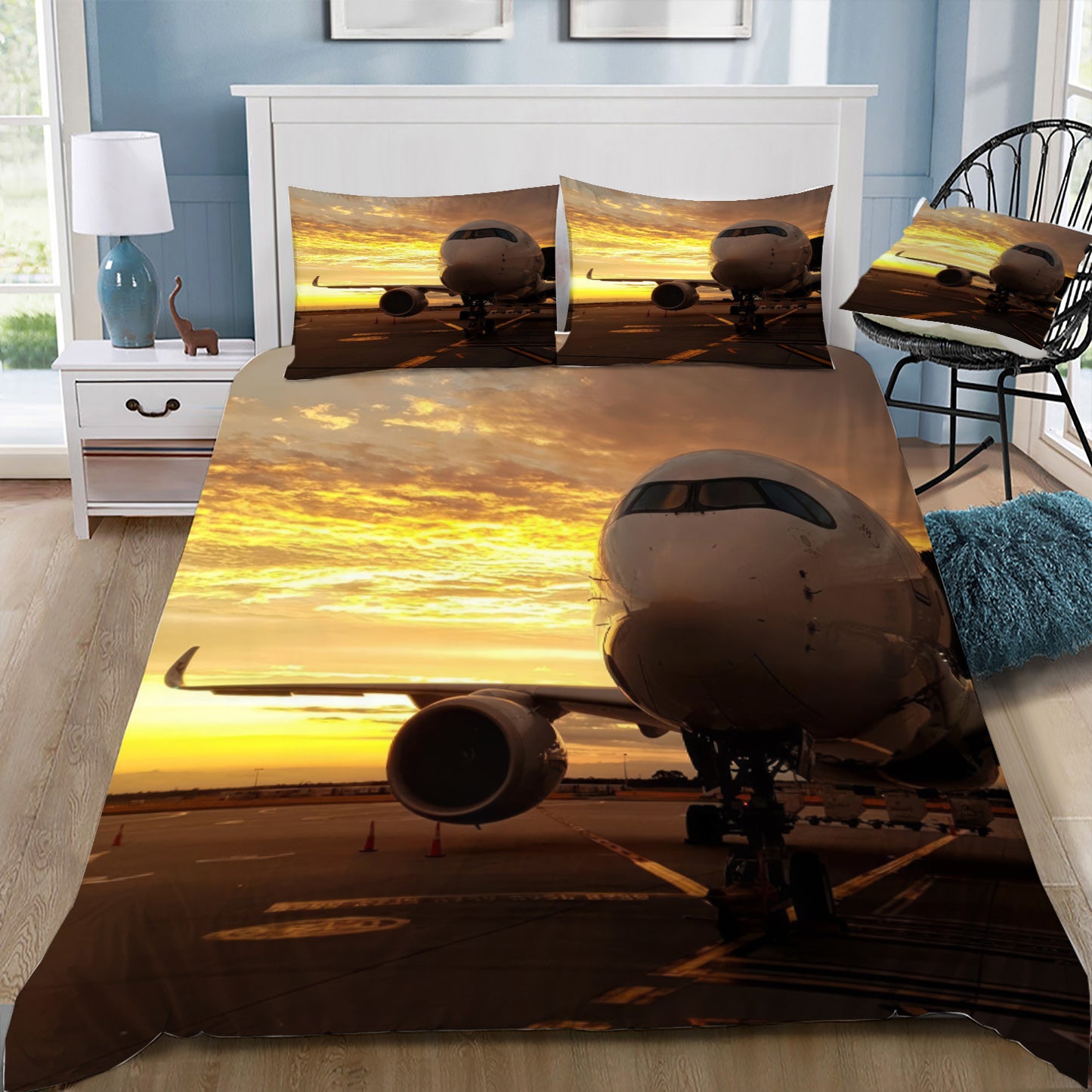 Airbus A350 at Dawn Doona / Duvet Cover and 2 Pillow Slips