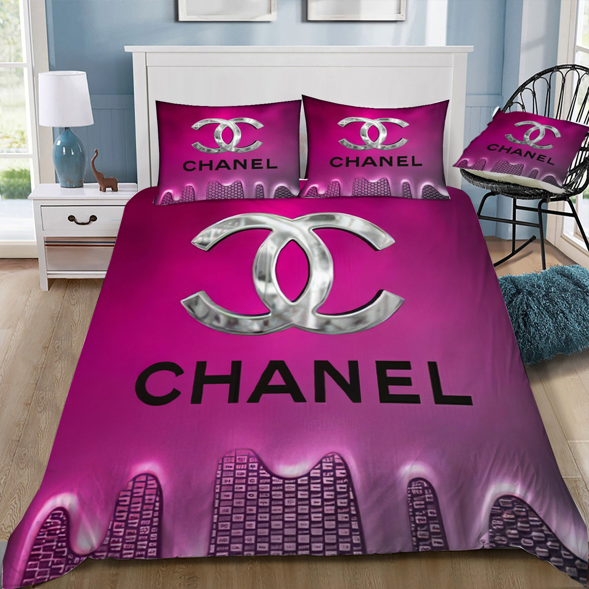 Chanel 2 Duvet / Doona Cover and 2 Pillow Slips