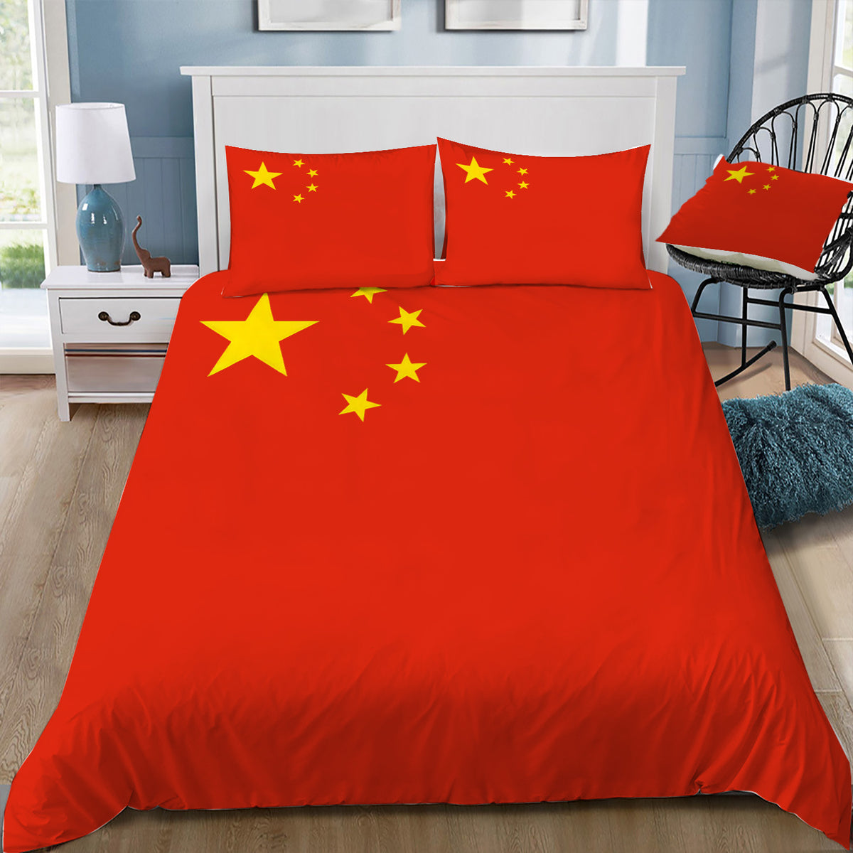 China National Flag Duvet / Doona Cover and 2 Pillow Slips