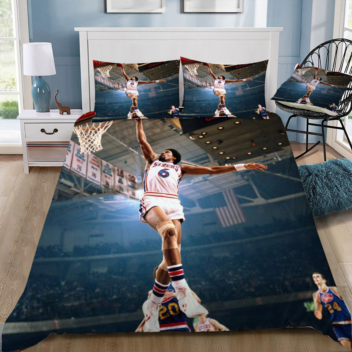 Dr J Julius Erving Duvet / Doona Cover and 2 Pillow Slips