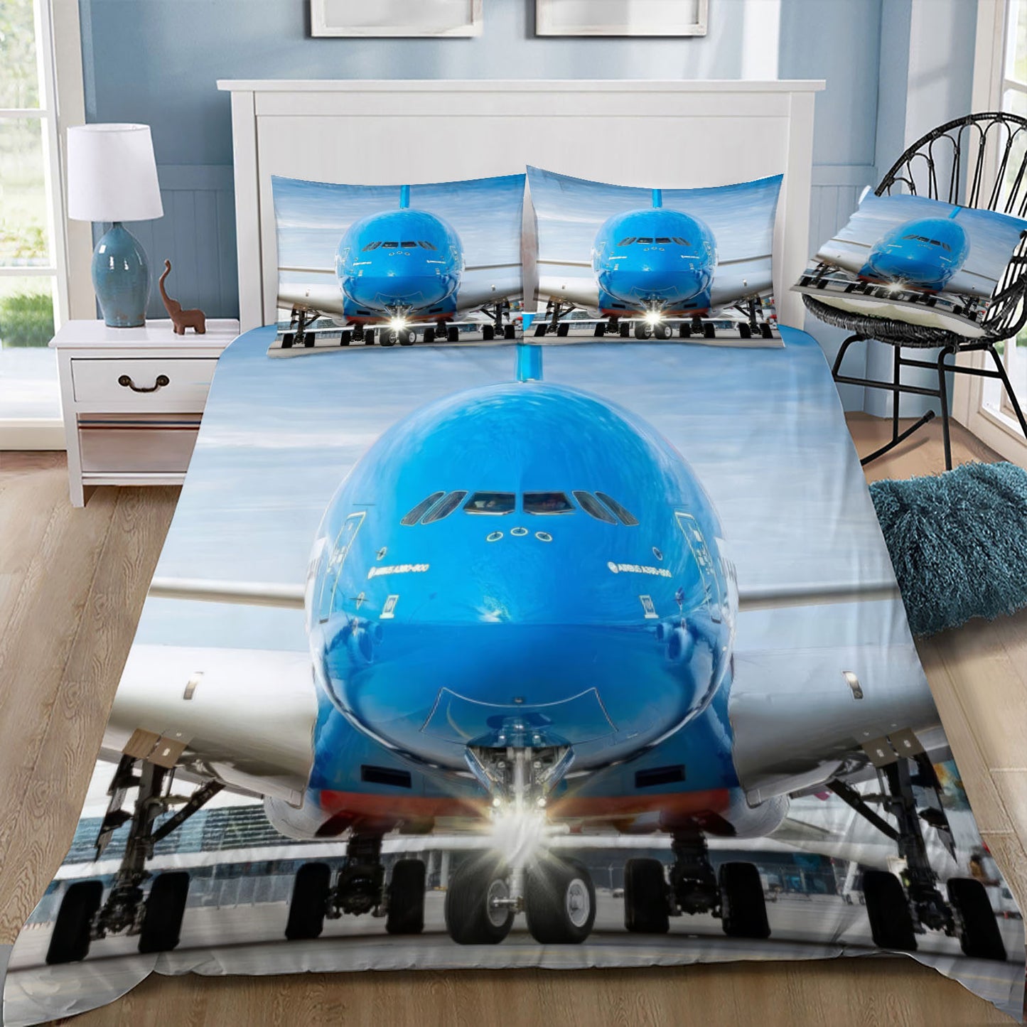 Emirates A380 Dubai Livery Head On Doona / Duvet Cover and 2 Pillow Slips