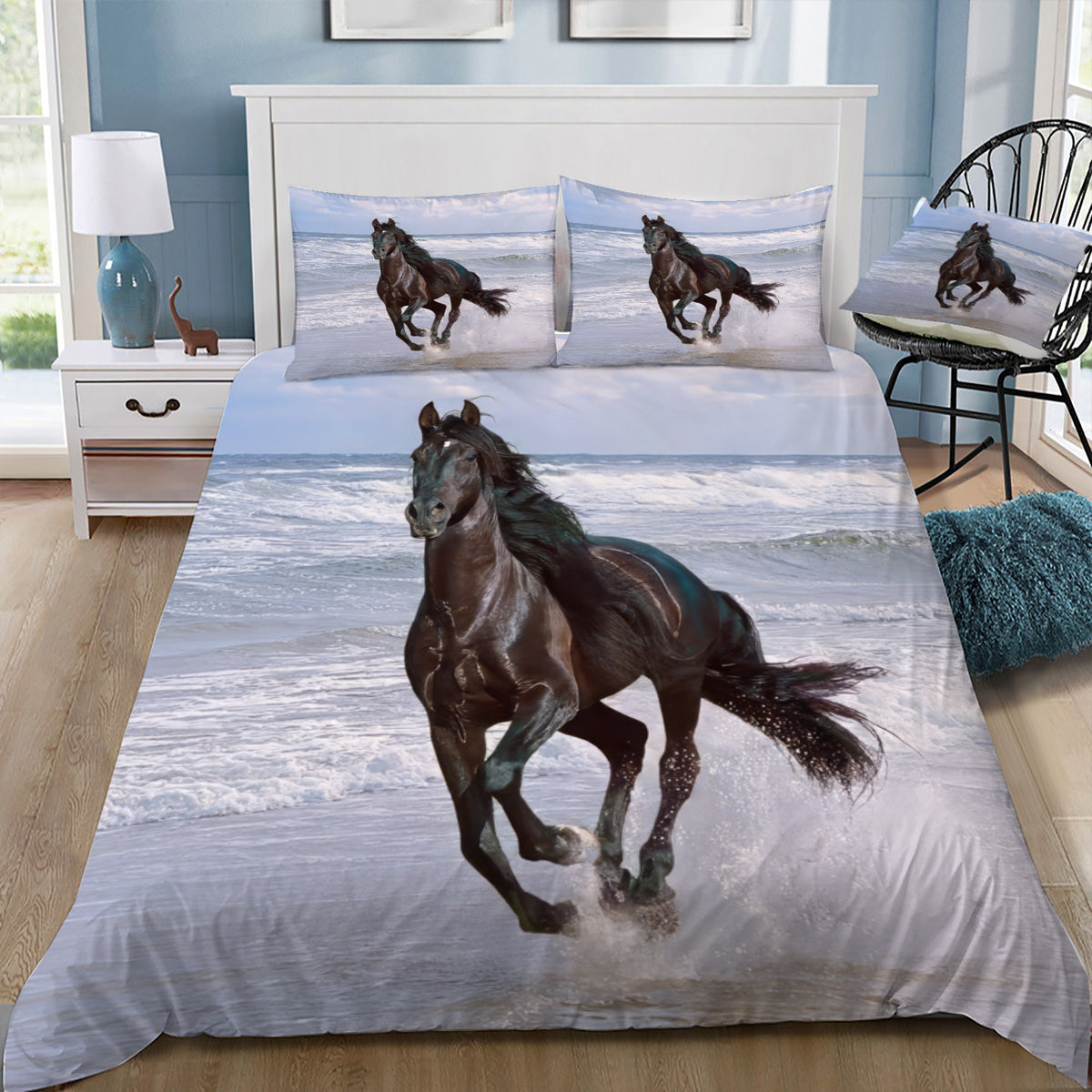 Horse Running Duvet / Doona Cover and 2 Pillow Slips