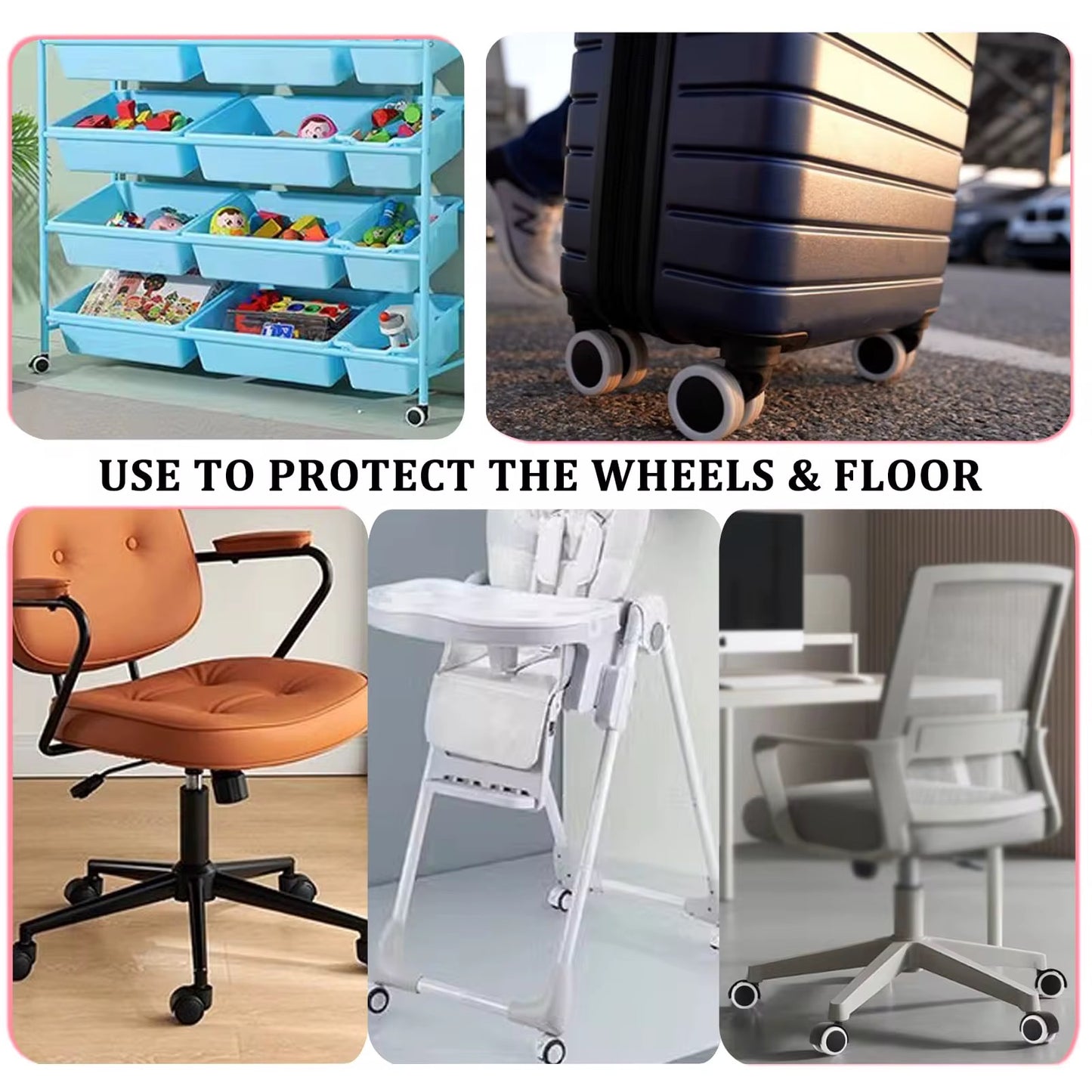 4/8 Pieces Set Silicone Luggage Protector Wheel Covers