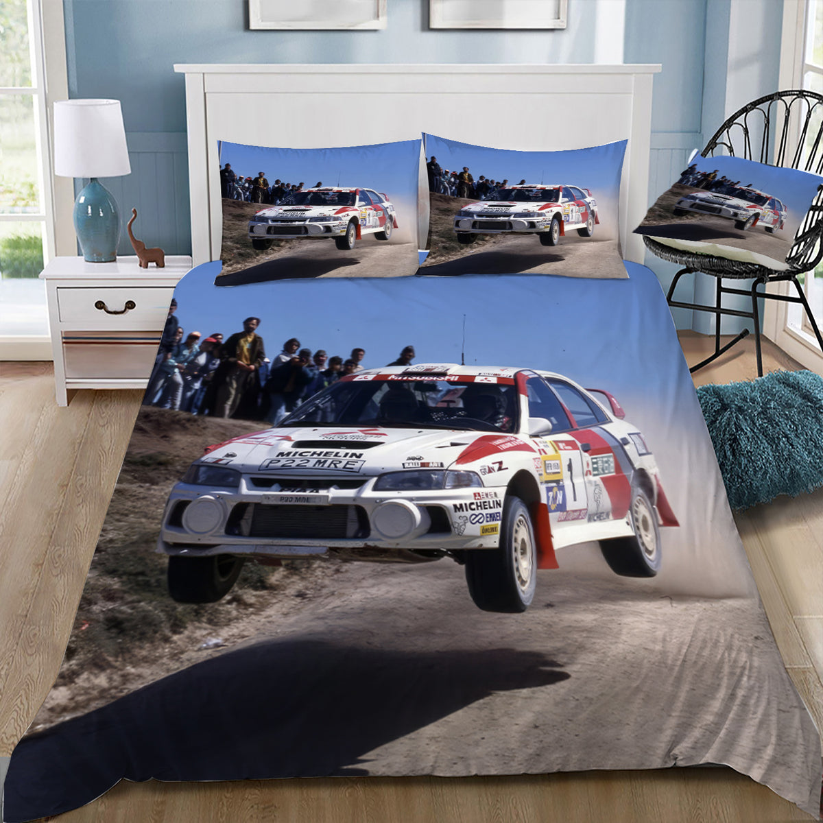Mitsubishi 1 Rally Car Duvet / Doona Cover and 2 Pillow Slips