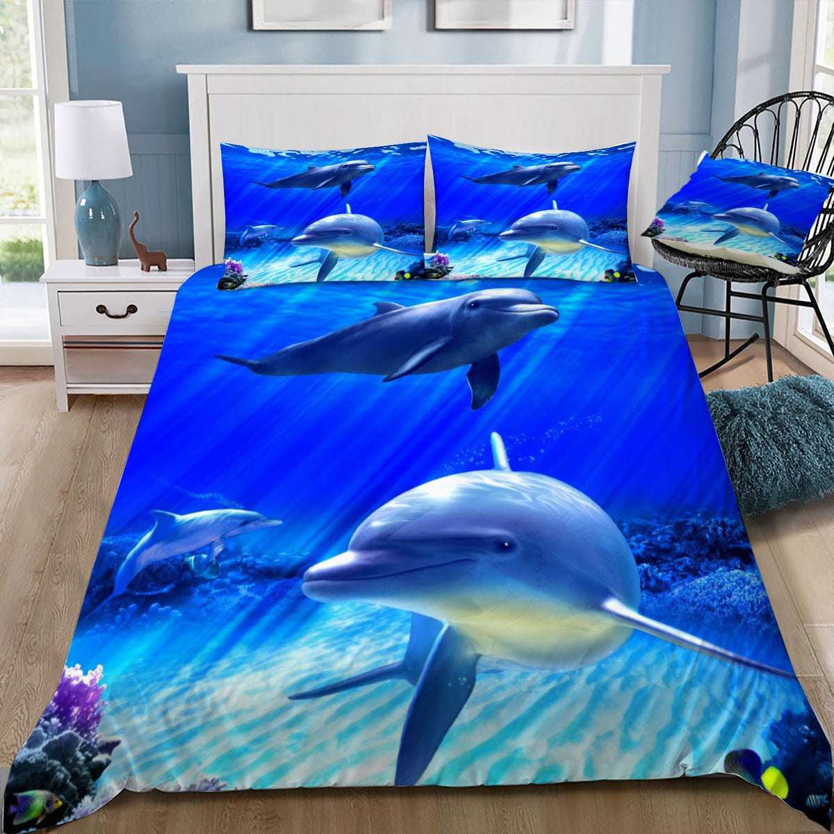 Dolphins Playing Duvet / Doona Cover and 2 Pillow Slips