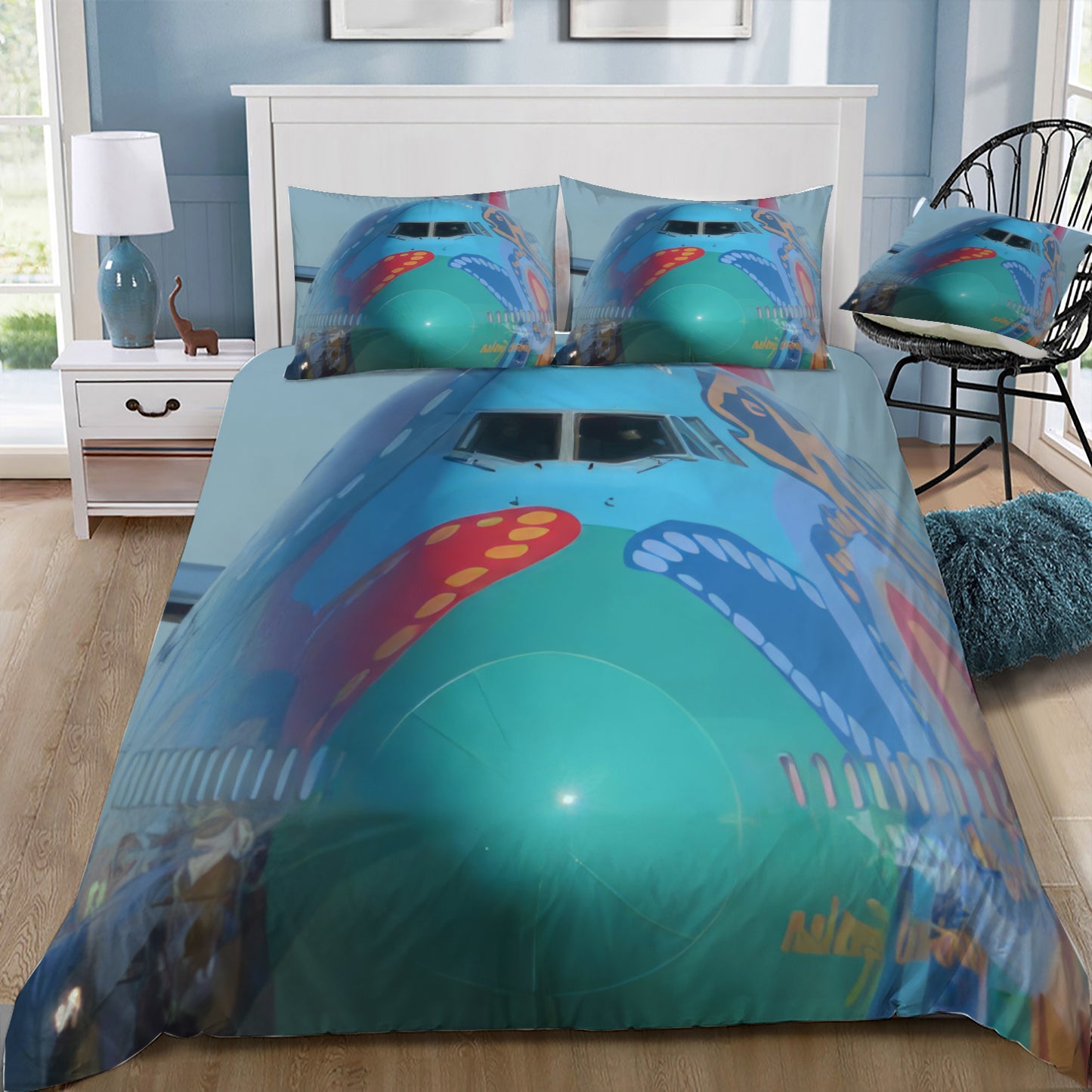 Qantas 747-300 Nalanji Dreaming Head On Doona / Duvet Cover and 2 Pillow Slips