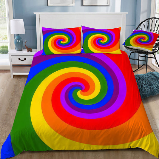 Rainbow Swirl Duvet / Doona Cover and 2 Pillow Slips