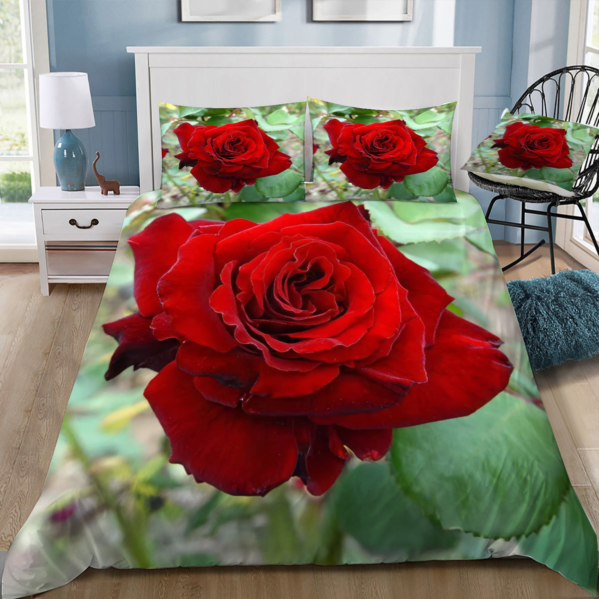 Red Rose Duvet / Doona Cover and 2 Pillow Slips
