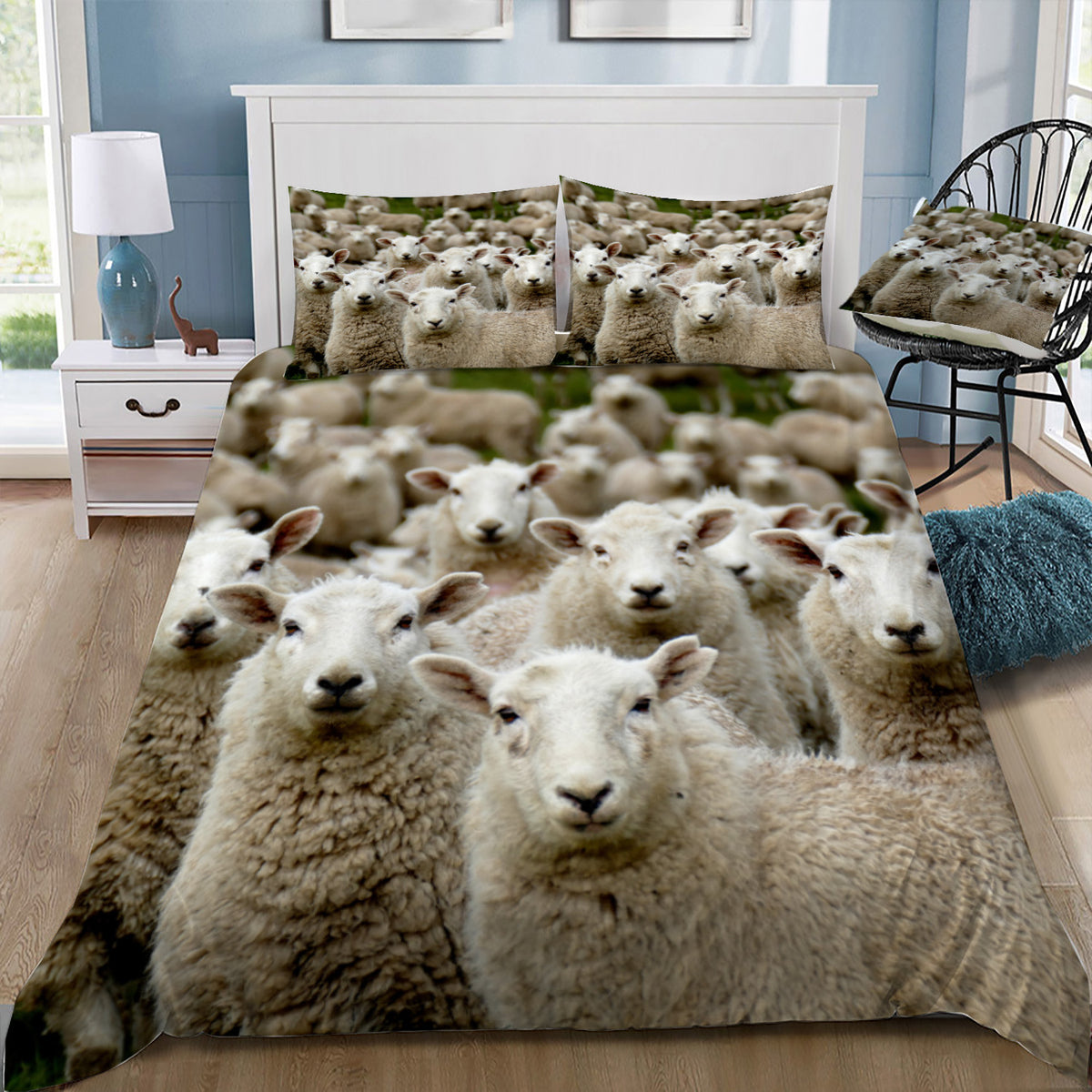 Herd of Sheep Watching Duvet / Doona Cover and 2 Pillow Slips
