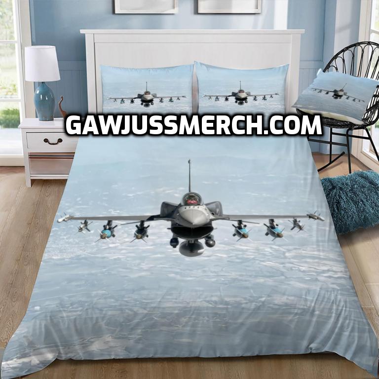 F-16 Fighter Head On in Flight Doona / Duvet Cover and 2 Pillow Slips